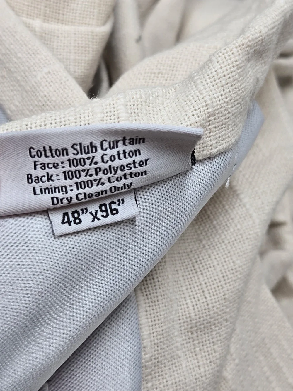 NWOT QUINCE Set Of 2 48x96 Cotton Slub Room Darkening Curtains Natural 1098